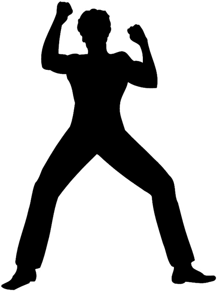 Action figure in silhouette vinyl decal. Customize on line. People 069-0490